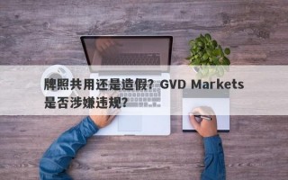 牌照共用还是造假？GVD Markets是否涉嫌违规？