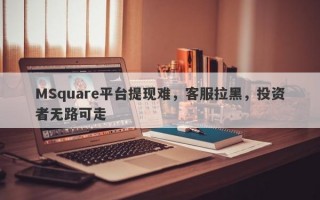 MSquare平台提现难，客服拉黑，投资者无路可走