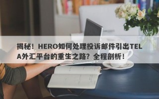 揭秘！HERO如何处理投诉邮件引出TELA外汇平台的重生之路？全程剖析！