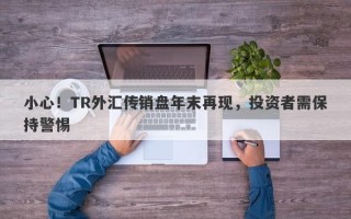 小心！TR外汇传销盘年末再现，投资者需保持警惕