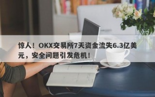 惊人！OKX交易所7天资金流失6.3亿美元，安全问题引发危机！