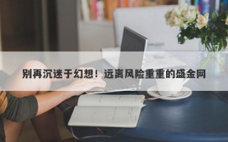 别再沉迷于幻想！远离风险重重的盛金网