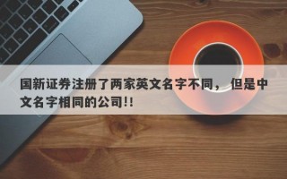 国新证券注册了两家英文名字不同， 但是中文名字相同的公司!！