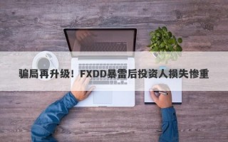 骗局再升级！FXDD暴雷后投资人损失惨重