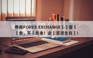 券商FOREX EXCHANGE凍結客戶資金，不給出金！企圖混淆主白標！