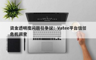 资金透明度问题引争议：Vatee平台信任危机调查