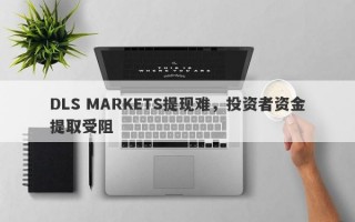 DLS MARKETS提现难，投资者资金提取受阻