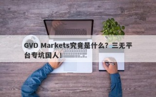 GVD Markets究竟是什么？三无平台专坑国人！