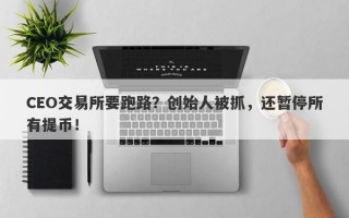 CEO交易所要跑路？创始人被抓，还暂停所有提币！