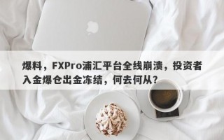 爆料，FXPro浦汇平台全线崩溃，投资者入金爆仓出金冻结，何去何从？