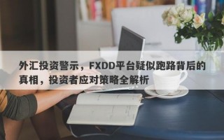 外汇投资警示，FXDD平台疑似跑路背后的真相，投资者应对策略全解析