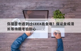 你是否也遇到过CEEX出金难？保证金或漫长等待期考验耐心